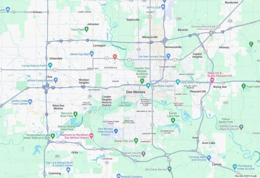 Des Moines Map